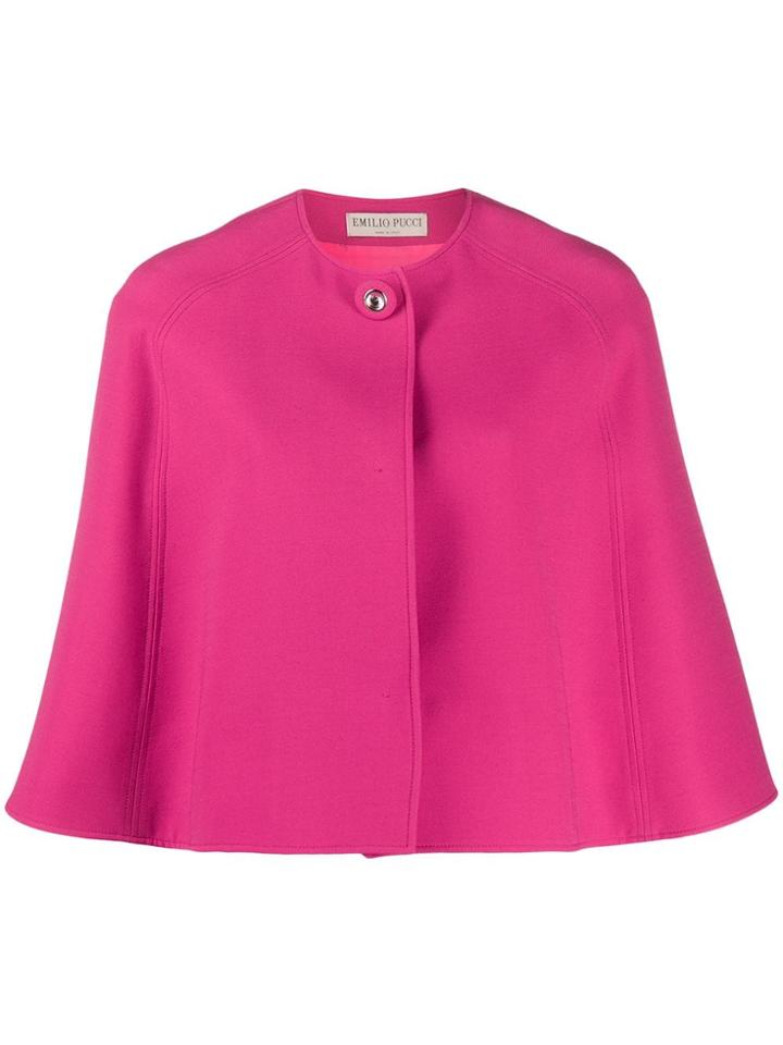 Emilio Pucci Short Buttoned Cape - Pink