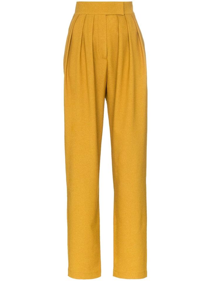 Matériel High-waisted Pleated Trousers - Yellow