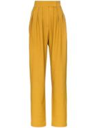 Matériel High-waisted Pleated Trousers - Yellow