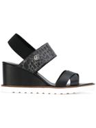Armani Jeans Wedge Sandals - Black