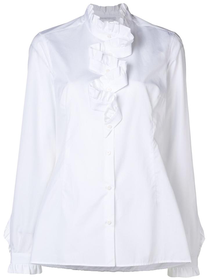 Ermanno Scervino Ruffled Cascade Blouse - White