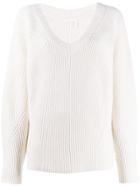 See By Chloé Oversized Ribbed Sweatshirt - White