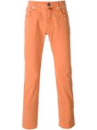 Jacob Cohen Slim Fit Trousers, Men's, Size: 37, Yellow/orange, Cotton/spandex/elastane