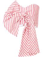 Johanna Ortiz Striped Bustier Bow Top - Red