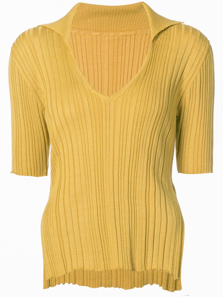 Jacquemus Side-slit Ribbed Jumper - Yellow & Orange