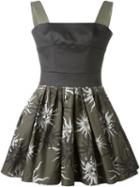 Fausto Puglisi Wind Rose Print Dress, Women's, Size: 44, Black, Acetate/silk/cotton/polyurethane