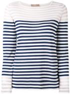 Cruciani - Striped Print Long Sleeve Top - Women - Cotton/silk - 44, Blue, Cotton/silk