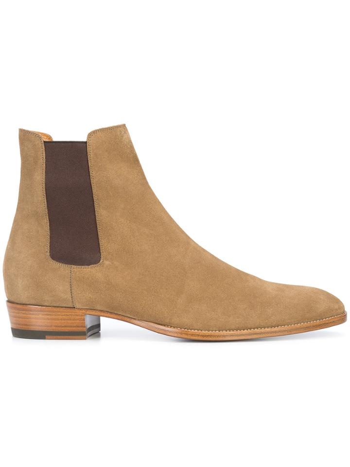 Saint Laurent Wyatt 30 Chelsea Boots - Nude & Neutrals