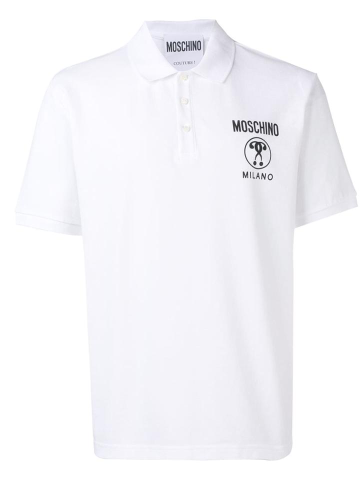 Moschino Double Question Mark Logo Polo Shirt - White