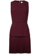 Dion Lee - Pleated Jersey-crepe Mini Dress - Women - Polyester/spandex/elastane - 10, Red, Polyester/spandex/elastane