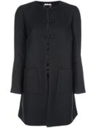 Miu Miu Oversized Bow Detail Coat - Black