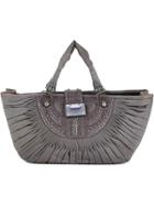 Christian Dior Vintage Pleated Detail Tote - Grey