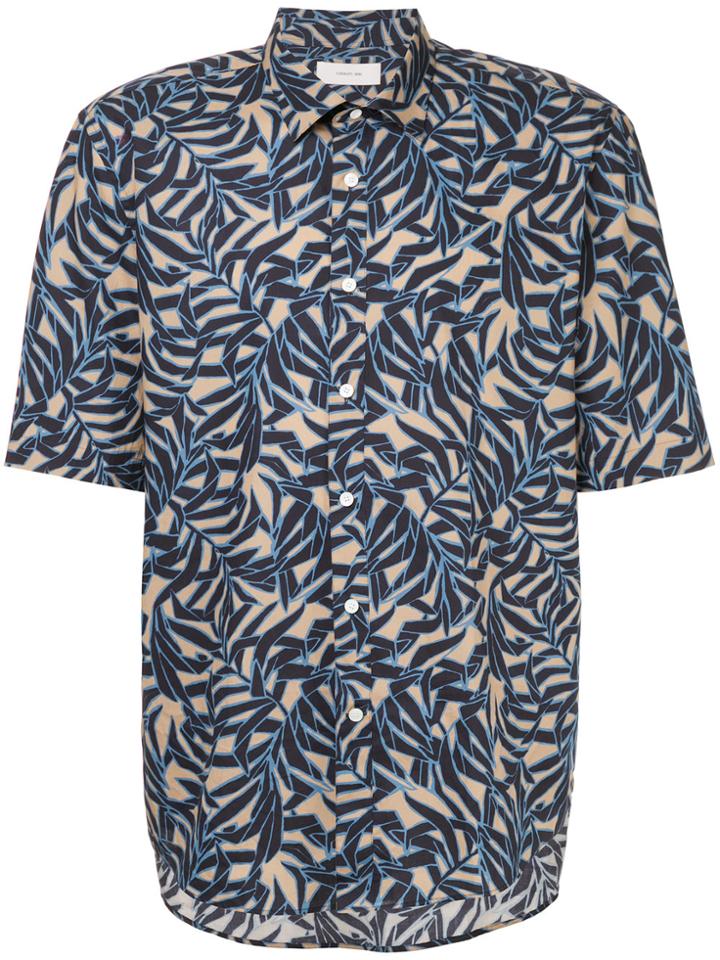 Cerruti 1881 Leaf Print Short Sleeve Shirt - Blue