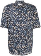 Cerruti 1881 Leaf Print Short Sleeve Shirt - Blue