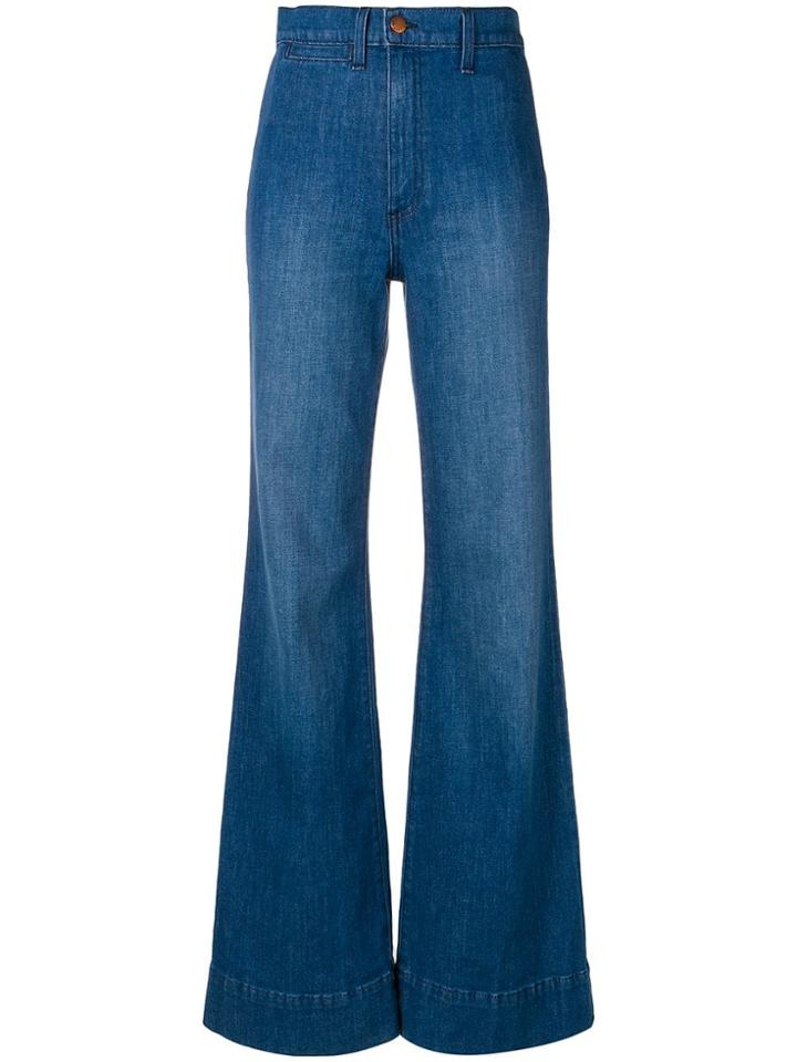 Alice+olivia High Waisted Flared Jeans - Blue