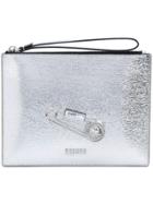 Versus Safety Pin Detail Clutch - Metallic
