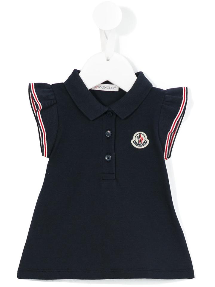 Moncler Kids Ruffled Polo Shirt, Toddler Girl's, Size: 12-18 Mth, Blue