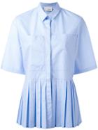 Elaidi Pleated Trim Short Sleeve Shirt, Women's, Size: 40, Blue, Cotton
