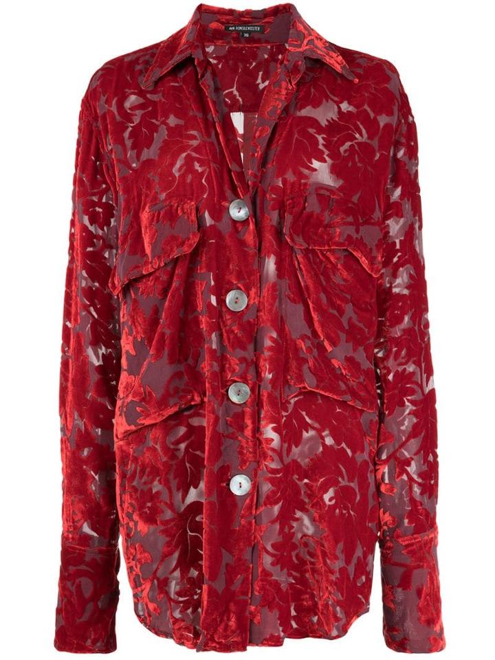 Ann Demeulemeester Oversized Embroidered Shirt