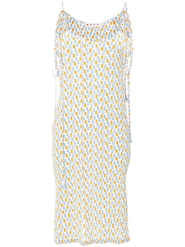 Marni Graphic Print Slip Dress - Nude & Neutrals