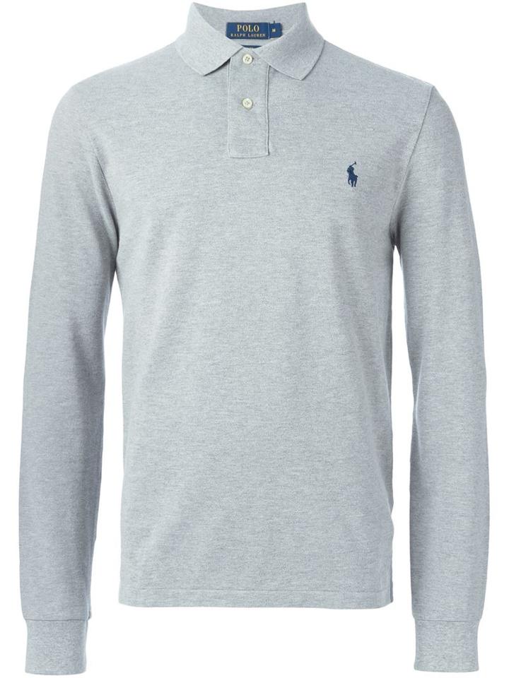 Polo Ralph Lauren Long Sleeve Polo Shirt, Men's, Size: Medium, Grey, Cotton
