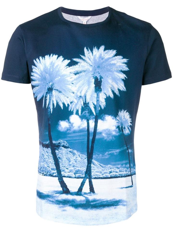 Orlebar Brown Palm Tree Printed T-shirt - Blue