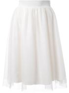 Guild Prime Tulle Overlay Tie Back Midi Skirt, Women's, Size: 34, White, Polyester/nylon