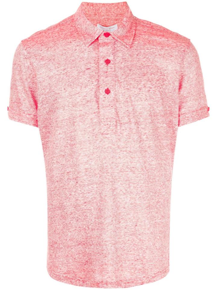 Orlebar Brown Melange Polo Shirt - Orange