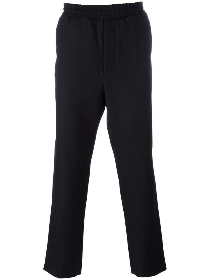 Ami Alexandre Mattiussi Straight Leg Trackpants, Men's, Size: 44, Black, Polyester/wool