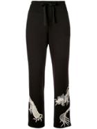 Natori Embroidered Track Pants - Black