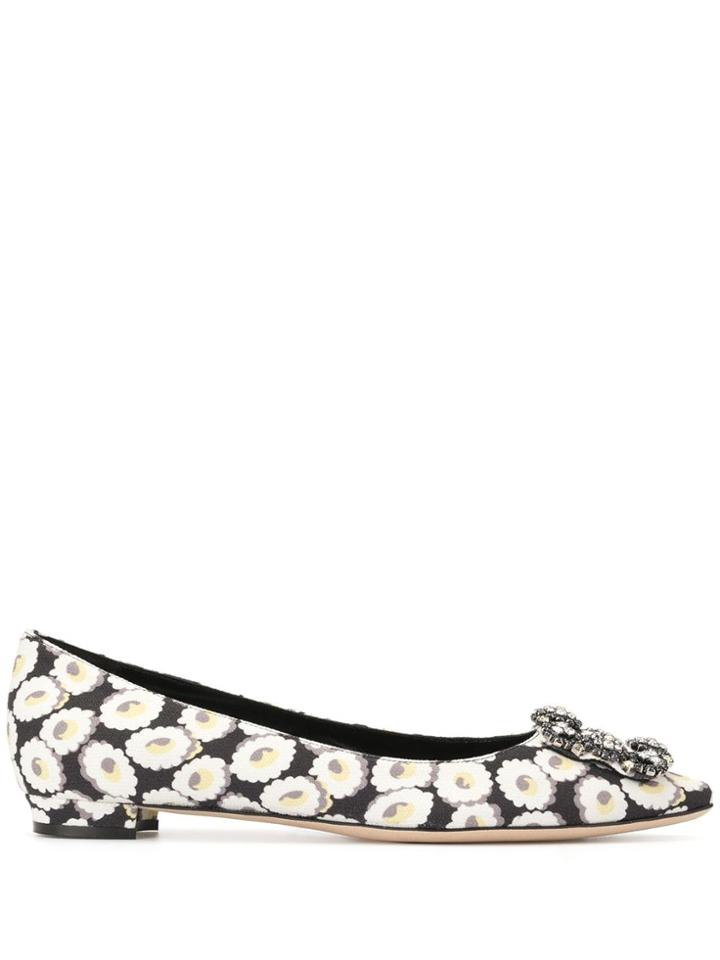 Manolo Blahnik Embellished Ballerina Shoes - Black