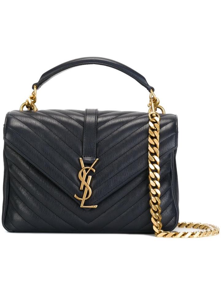 Saint Laurent Baby 'collège Monogram' Shoulder Bag, Women's, Blue