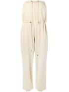 Y / Project Strapless Drawstring Jumpsuit - Neutrals