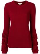Michael Michael Kors Fringed Sweater - Red