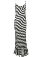 Saloni Brushstroke Long Dress - Black