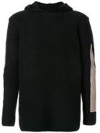 Rick Owens Hooded Patchwork Sweatshirt - Black
