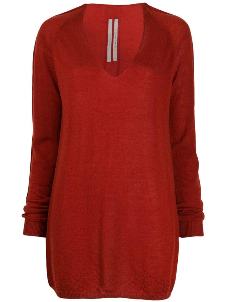 Rick Owens V-neck Cashmere Sweater - Red