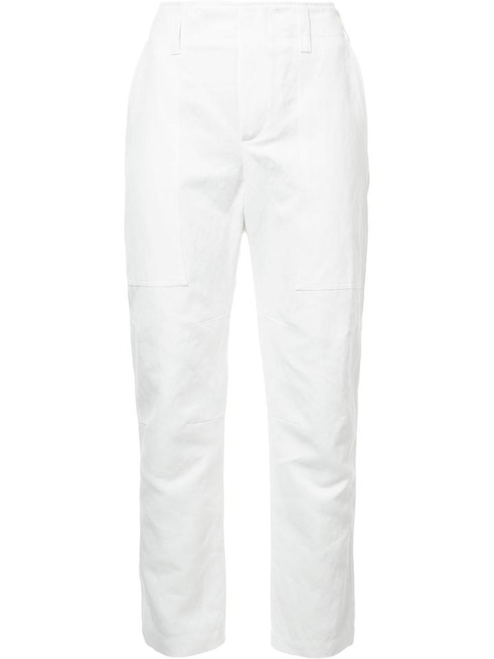 Brunello Cucinelli High-waisted Trousers, Women's, Size: 38, White, Cotton