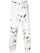 Oamc Paint Splatter Effect Cropped Trousers - White