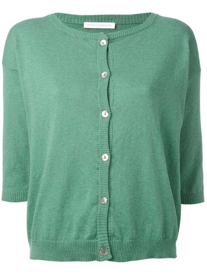 Société Anonyme - 'square' Cardigan - Women - Cotton - 1, Green, Cotton