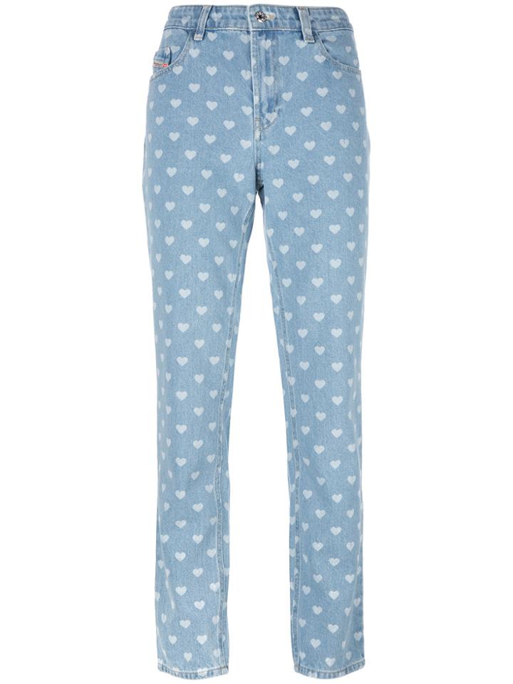 Diesel 'de-lou-f' Heart Print Jeans - Blue