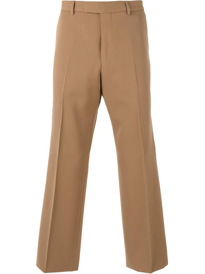 Gucci Twill Trousers, Men's, Size: 50, Brown, Cotton/wool/viscose