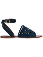 Tory Burch Laser Cut Sandals - Blue