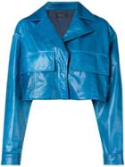 Drome Oversized Pocket Cropped Jacket - Blue