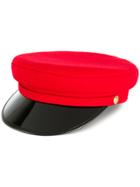 Manokhi Vinyl Visor Officer's Cap - Red