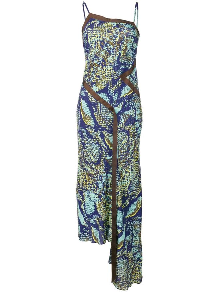 House Of Holland Asymmetric Flared Maxi Dress - Blue