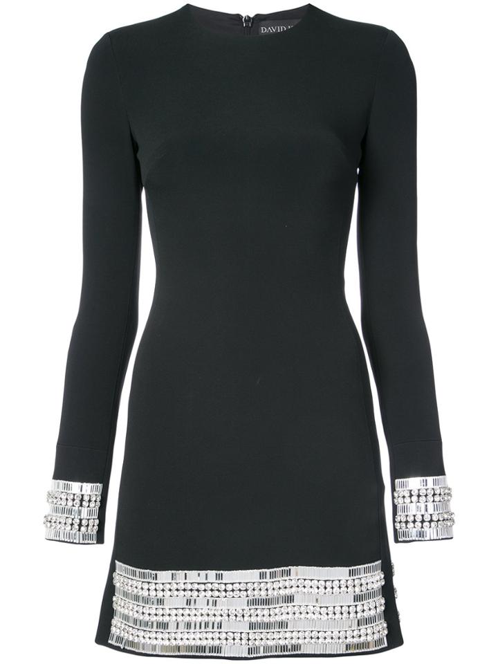David Koma Embellished Mini Dress - Black