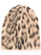 Laneus Leopard Print Hat - Brown