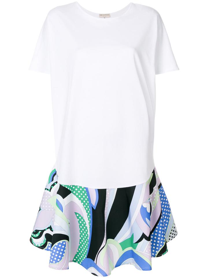 Emilio Pucci Printed-panel T-shirt Dress - White