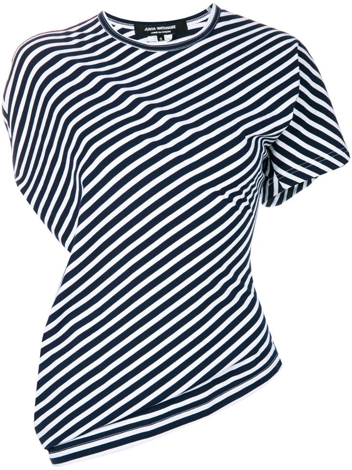 Junya Watanabe Diagonal Stripes T-shirt - Blue
